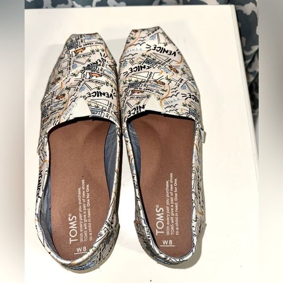 TOMS Venice Collection - Canvas Venice Italy Map Printed Loafers Shoes - Picture 5 of 5